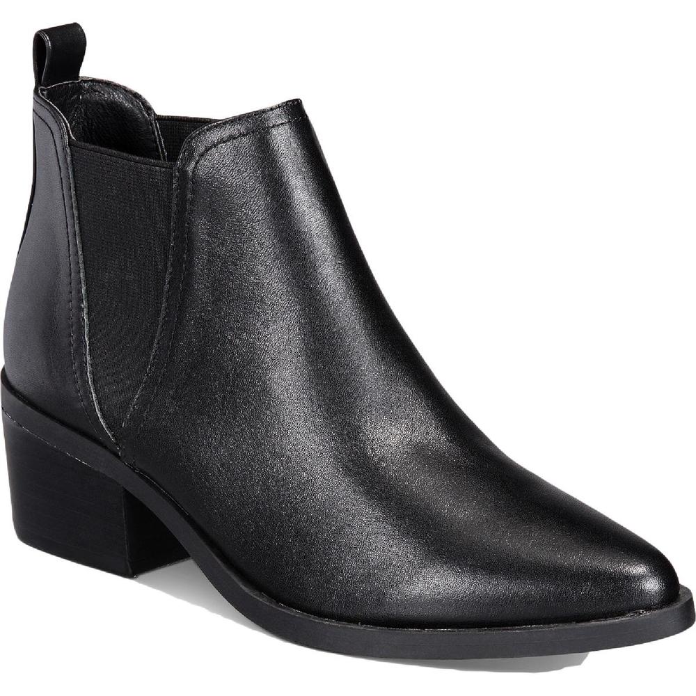 Dolce Vita Womens Zipporah Black Leather Almond Toe Chelsea Boots Shoes NWT